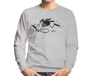 Krazy Kat Running Joe Stork Men's Sweatshirt - Heather Grey