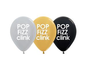 Pop Fizz Clink Latex Balloons Pack of 6