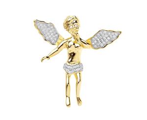 Premium Bling - 925 Sterling Silver Angel Pendant gold