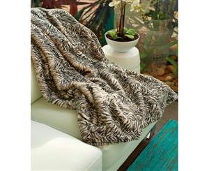 RANS Faux Fur Throw Rug Zebra