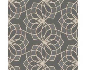 Rasch Scala Floral Spiro Geometric Wallpaper Dark Grey (304022)