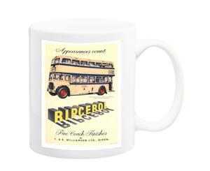 Ripcerol Coachworks Double Decker Bus Advert Poster Mug - 11 Fluid Oz