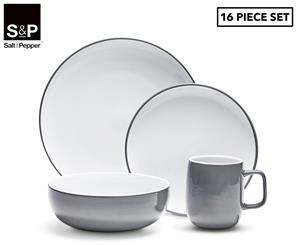 Salt & Pepper 16-Piece Pop Dinner Set - Charcoal