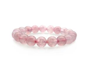 10mm Natural Gorgeous Semi-Precious Rose Quartz Gemstones Healing Crystal Stretch Beaded Bracelet