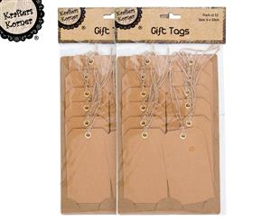 2 x Krafters Korner Gift Tag 12-Pack - Natural