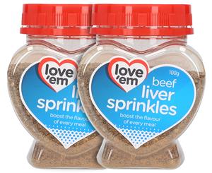 2 x Love'em Beef Liver Sprinkles 100g