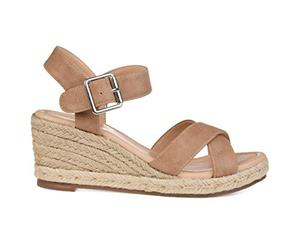 Brinley Co. Comfort Womens Espadrille Sandal Wedge Taupe 7 Regular US