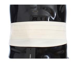 Dolce & Gabbana White Wide Belt Silk Cummerbund