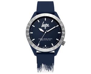 Hype Black And White Paint Drip Watch - Blue