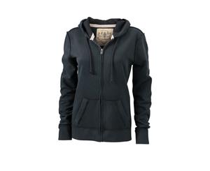 James And Nicholson Womens/Ladies Vintage Hoodie (Black) - FU464