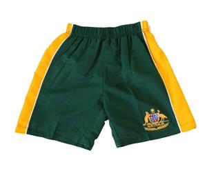 Kids Boys Board Shorts Australia Day Souvenir Beach Swim Surf Sport Green & Gold