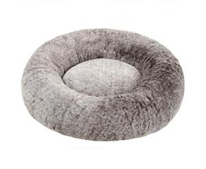 Lexi & Me Small Arctic Grey Plush Round Bed