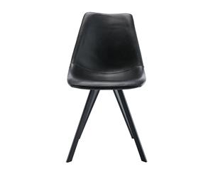 Life Interiors Archie Leather Dining Chair (Black)