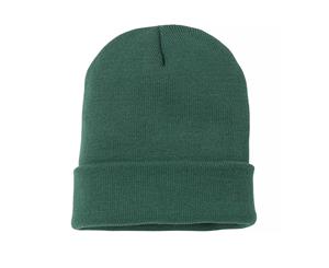 Nutshell Adults Unisex Knitted Turn-Up Beanie (Moss) - RW3956