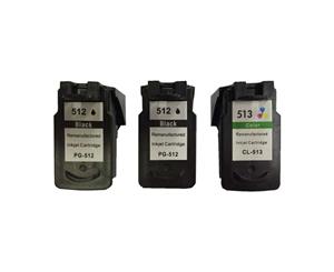 Remanufactured Value Pack (2 x PG512 Black & 1 x CL513 Colour)