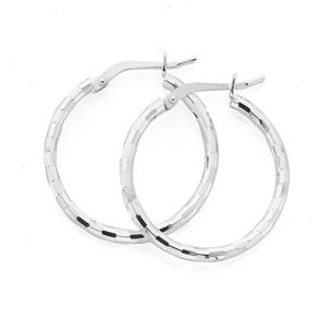 Silver 20mm Satin Shiny Hoops