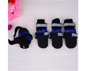 Small Blue Waterproof Dog & Puppy Boots - Pack of 4 Boots (6.5x5cm) S