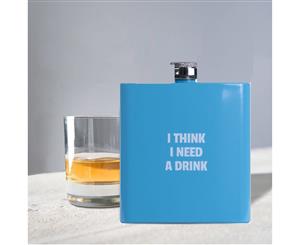 175ml Portable Stainless Steel Pocket Purse Hip Flask Beverage Cap Bottle Travel Picnic Summer Blue