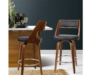 Artiss 2x Wooden Bar Stools Swivel Bar Stool Kitchen Dining Chair Wood Black