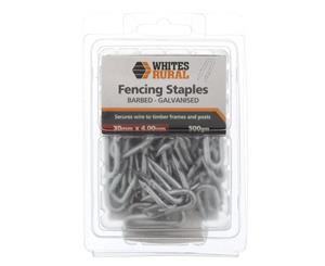 Barbed Staples 30 x 4mm 500g Fence Whites Wires Razor Sharp Galvanised Strong