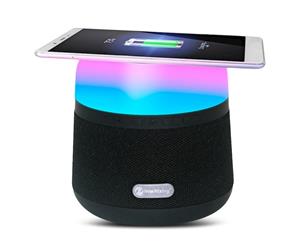 Bluetooth V4.2 Power Bank Speaker Wireless Charger Ambient Led Light - Black