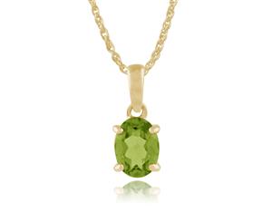 Classic Oval Peridot Pendant in 9ct Yellow Gold