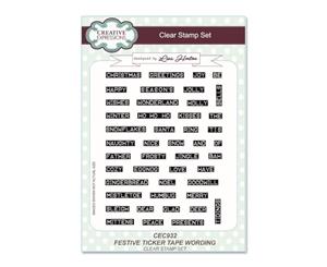 Creative Expressions - A5 Clear Stamp Set - Festive Ticker Tape Wording