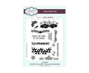 Creative Expressions - Festive Flurry Foliage Borders A5 Clear Stamp Set