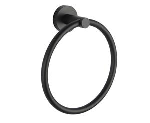 Euro Round Black Hand Towel Ring Holder Wall Mounted