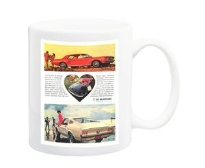 Ford Mustang 1960 Car Advert Poster Mug - 11 Fluid Oz