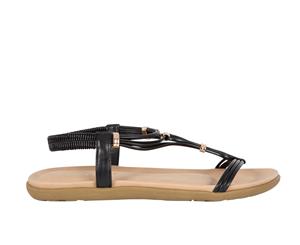 Gleam Vybe Womens Summer Strappy Sandals Spendless Shoes - Black