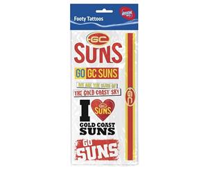 Gold Coast Suns AFL Temporary TATTOO Sheet