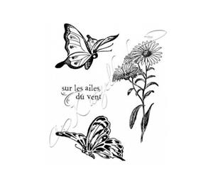 Katzelkraft - butterflies 03 - Rubber stamp - French Style - KTZ75