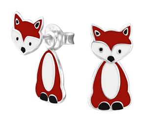 Kids Silver Fox Colorful Ear Studs