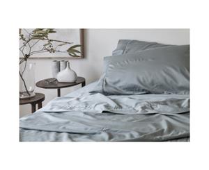 Sienna Living Bamboo Cotton 400 Thread Count Mega King Fitted Sheet Pearl Blue