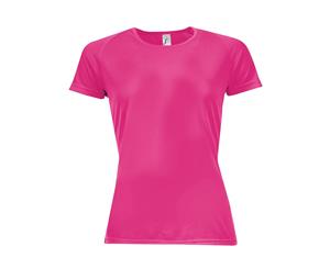 Sols Womens/Ladies Sporty Short Sleeve T-Shirt (Neon Pink) - PC2152