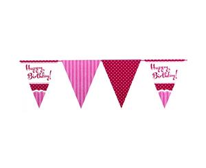 Creative Party Perfectly Pink Happy Birthday Bunting (Pink/Red/White) - SG5184