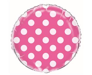 Dots Hot Pink 45cm Foil Balloons - Packaged