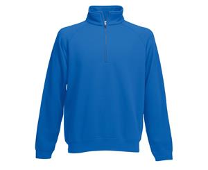 Fruit Of The Loom Mens Premium 70/30 Zip Neck Sweatshirt (Royal Blue) - RW3166