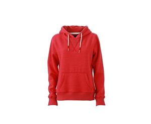 James And Nicholson Womens/Ladies Hoodie (Carmine Red Melange) - FU230