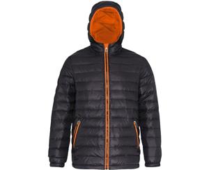Outdoor Look Mens Evanton Padded Warm Quilted Water Resistant Jacket - Black/Orange