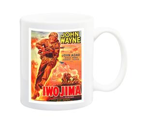 Sands of Iwo Jima John Wayne War Movie Poster Mug - 11 Fluid Oz