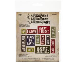 Sizzix Thinlits Dies 17/Pkg By Tim Holtz-Block Holiday Words