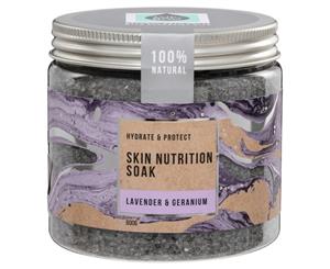 Skin Nutrition Bath Soak with Epsom Salts 600g Gift Jar | 100% Natural | Essential Oils Activated Charcoal & Coconut Oil | The Salt Box