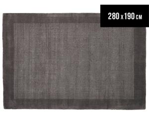 Textured Pure Wool Rug 280 x 190cm - Grey