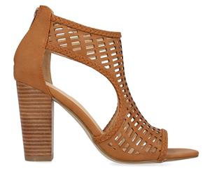 Verali Women's Como Block Heeled Sandals- Tan Smooth