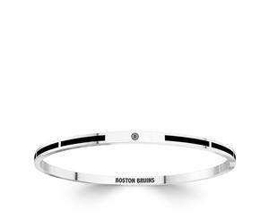 Boston Bruins Bangle Bracelet For Women In Sterling Silver Design by BIXLER - Sterling Silver