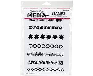 Dina Wakley Media Cling Stamps 6&quotX9"-Assorted Borders