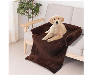 Dog Bed Cat Beds Pet Mattress Deluxe Cushion Soft Warm Washable Basket Mat L Animal i.Pet Brown