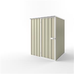 EnduraShed 1.5 x 1.5 x 2.12m Tall Flat Roof Garden Shed - Smooth Cream